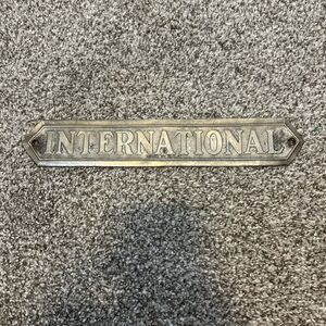 Vintage 1930's International Truck Badge Hood Emblem 12" Long